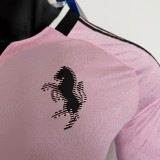 2026/27 JUV Away Pink Player Version Long Sleeve Soccer Jersey