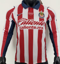 2026/27 Chivas Home Player Version Long Sleeve Soccer Jersey
