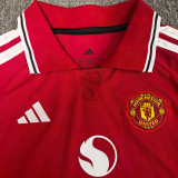 2026/27 M Utd Home Red Kids Long Sleeve Soccer Jersey 白裤