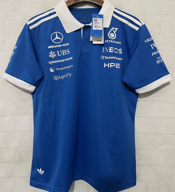 2026-27 Mercedes AMG Petronas F1 Blue Fans POLO Team T-Shirt   有领 球迷版