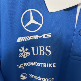 2026-27 Mercedes AMG Petronas F1 Blue Fans POLO Team T-Shirt   有领 球迷版