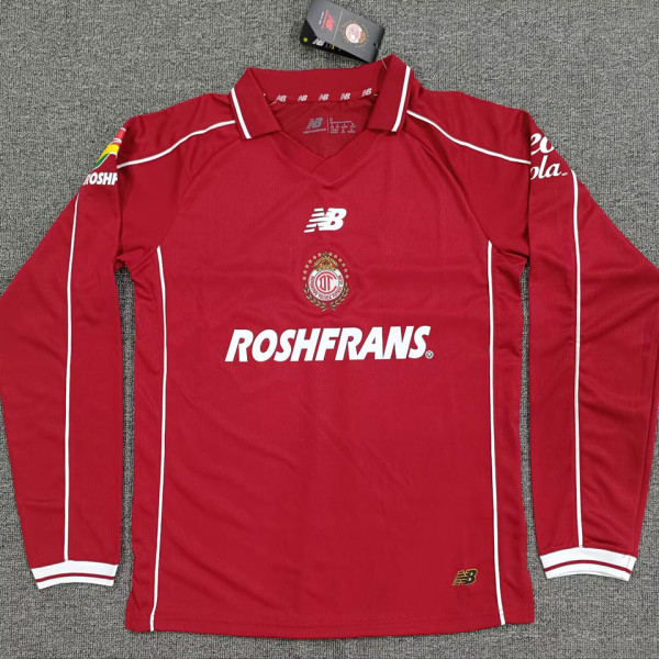 2026-27 Deportivo Toluca Home Red Fans Long Sleeve Soccer Jersey  托卢卡