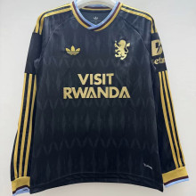 2026-27 Aston Villa Away Black Fans Long Sleeve Soccer Jersey