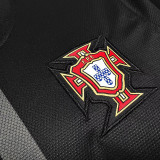 2013 Portugal Away Black Retro Fans Long Sleeve Jersey