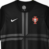 2013 Portugal Away Black Retro Fans Long Sleeve Jersey