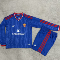 2026-27 M Utd Away Blue Kids Long Sleeve Soccer Jersey