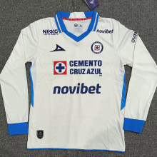 2026-27 Cruz Azul Away White Fans Long Sleeve Soccer Jersey