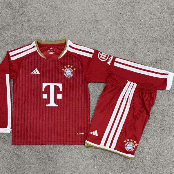 2026-27 BFC Home Red Kids Long Sleeve Soccer Jersey