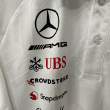 2026-27 Mercedes AMG Petronas F1 White POLO Team T-Shirt   有领