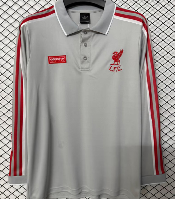 2027 LFC Grey Retro Style Fans Long Sleeve Jersey