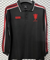 2027 M Utd Black Retro Style Fans Long Sleeve Jersey