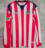 2004-2005 Chivas Home Red White Retro Long Sleeve Soccer Jersey