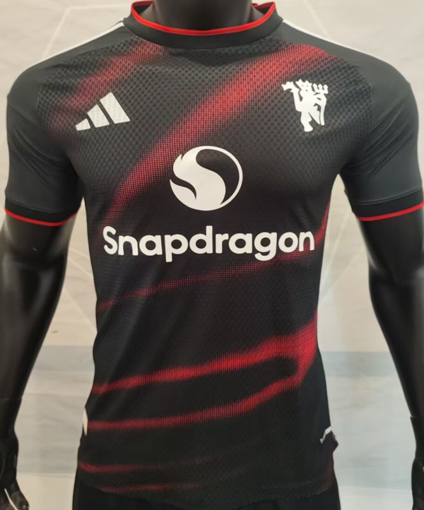 2027-28 M Utd Third Black Player Version Soccer Jersey