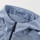 2027 Senegal Blue Grey Hoody Zipper Jacket