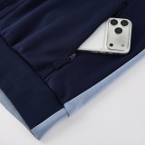 2027 Senegal Blue Grey Hoody Zipper Jacket