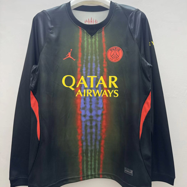 2026-27 PSG Third Black Fans Long Sleeve Soccer Jersey