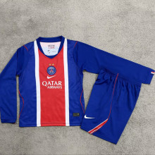 2026-27 PSG Home Blue Kids Long Sleeve Soccer Jersey 2 Stars 带2星