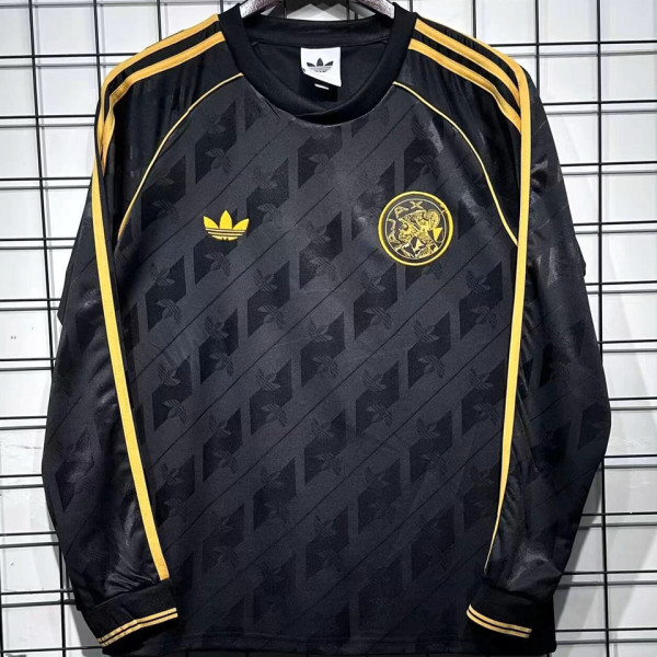 2026-27 AA Black Retro Styley Fans Long Sleeve Soccer Jersey