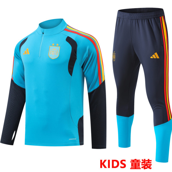2026-27 Spain Blue Kids Sweater Tracksuit （2 Stars 2星）
