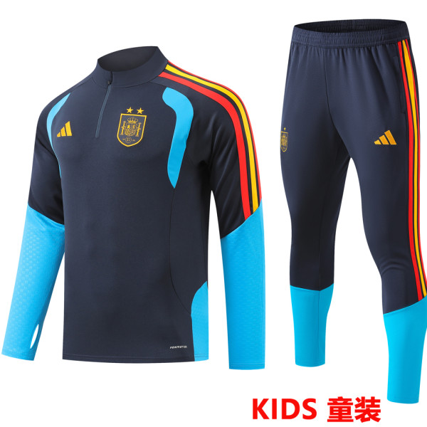 2026-27 Spain Royal Blue Kids Sweater Tracksuit （2 Stars 2星）
