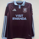 2026-27 Aston Villa Home Fans Long Sleeve Soccer Jersey 带胸前广告
