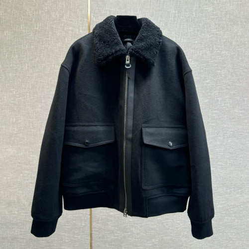 NIGO Tom Ford Men's Autumn and Winter Solid Color Cashmere Lapel Zipper Long Sleeve Jacket #nigo74958