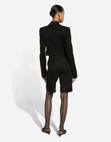 NIGO Dolce&Gabbana Women's Spring And Autumn Short Wool Gabardine Black Lapel Long Sleeve Slim Blazer Jacket Ngvp #nigo9292