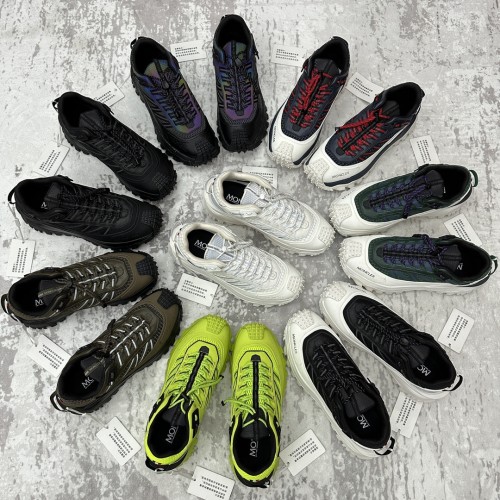 NIGO Moncler Trailgrip GTX Men's Cowhide Fabric Patchwork Mesh Thick Sole Low Top Lace Up Sneakers Shoes #nigo73151