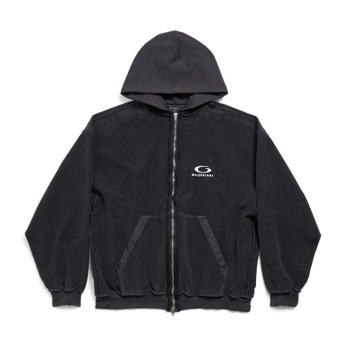 NIGO Balenciaga Men's and Women's Drop Shoulder Hooded Long Sleeve Regular Fit Zipper Sweatshirt Jacket #nigo74953