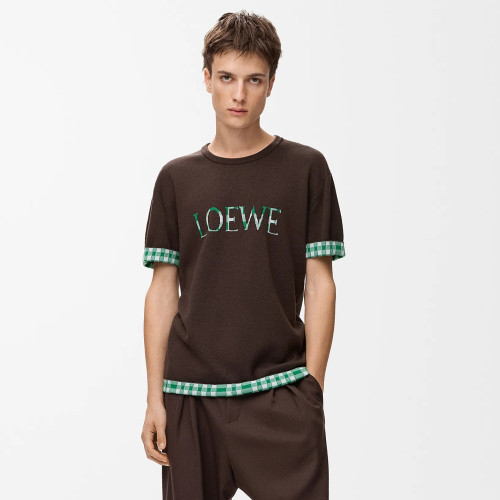 NIGO Loewe Men's And Women's Summer Fashion Casual Crew Neck Pullover Short Sleeve Knit T Shirt with Turned Up Sleeves T-shirt #nigo79298