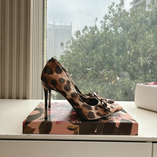NIGO Dolce&Gabbana Women's Spring And Summer Leopard Print High Heels Leather Single Shoes Temperament High Luxury #nigo75419