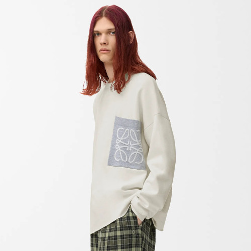 NIGO Loewe Men's And Women's Spring/fall Fashion Casual Crewneck Pullover Two Tone Patchwork Logo Knit Sweatshirt #nigo79248