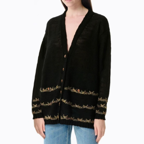 NIGO Chanel Women's Spring/Fall Vintage V-Neck Single-Breasted Gold-Thread Knit Wool-Blend Cardigan Ngvp #nigo2562