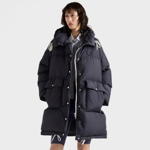 NIGO Prada Men's And Women's Winter Fashion Classic Solid Color Hooded Zipper Single-breasted Long Goose Down Jacket #nigo79193