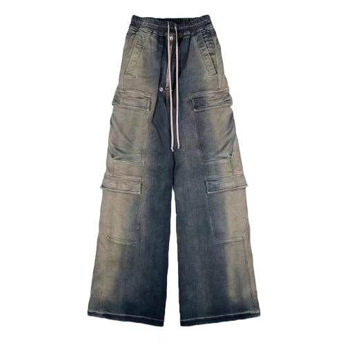 NIGO Rick Owens Men's Four Seasons High Street Wide Leg Loose Washed Casual Gradient Color Straight Pants Jeans Ngvp #nigo1822