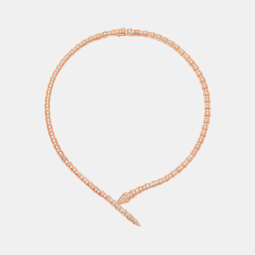 NIGO Bvlgari Serpenti Viper Women's Fashion Classic Full-Diamond Snake Necklace V-Gold Material Electroplated Platinum Necklace Jewelry Accessories #nigo79257
