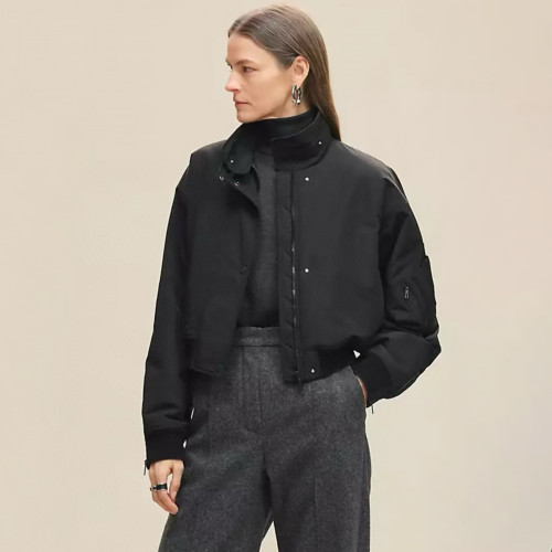 NIGO Hermes Women's Fall/Winter High-Street Cotton Jacket Minimalist Zipper High-Neck Solid-Color Long-Sleeve Casual Jacket Ngvp #nigo2545