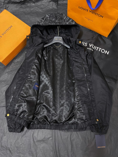 NIGO Louis Vuitton Men's Spring And Autumn Nylon Windproof Jacket Zipper Drawstring Inner Logo Jacquard Casual Hoodie #nigo81728