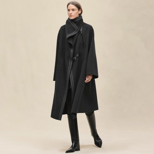 NIGO Hermes Men's And Women's Reversible Double-Faced Wool-Cashmere Blend Stand Collar Long Coat Jacket Ngvp #nigo2578