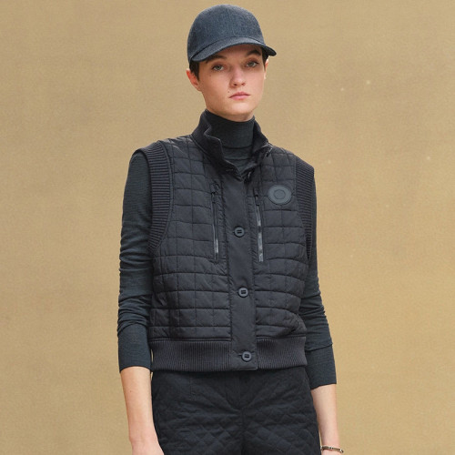 NIGO Hermes Women's Fall/Winter Stand Collar Plaid Solid-Color Cotton-Blend Sleeveless Pilot Jacket Vest Ngvp #nigo2547