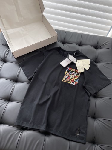 NIGO Fendi Men's Summer Embroidered Logo Printed Solid Color Round Neck Cotton Short Sleeve T-Shirt #nigo75396