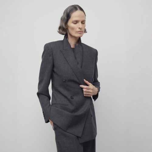 NIGO THE ROW Women's Spring And Autumn Solid Color Double Breasted Long Sleeve Lapel Fitted Wool Blazer Jacket Ngvp #nigo1133