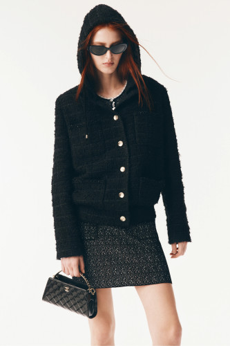 NIGO Chanel Women's Fall/Winter Tweed Single-Breasted Vintage Solid-Color Long-Sleeve Hooded Jacket Ngvp #nigo2549