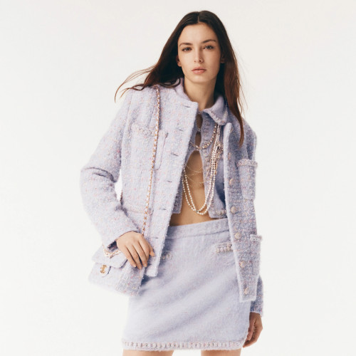 NIGO Chanel Women's Fall/Winter Tweed Coat Solid Color Single-Breasted Round Neck Long Sleeve Multi-Pocket Jacket Ngvp #nigo2554