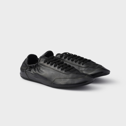 NIGO Prada Men's And Women's Spring/fall Fashion Classic Round Toe Lace Up Solid Color Leather Low Top Flat Sneakers Shoes #nigo79215