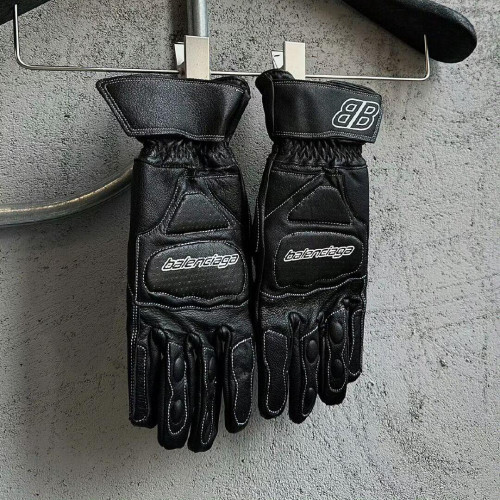 NIGO Balenciaga Men's And Women's Motorbike Fall Protection Leather Gloves Knitted Cotton Lining #nigo75416