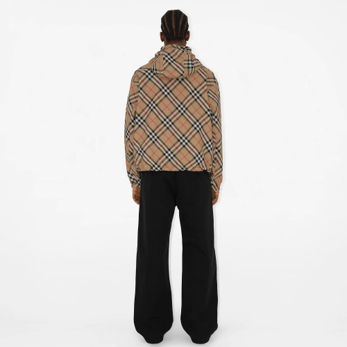 NIGO Burberry Men's Spring & Autumn Reversible Two Wear Plaid Jacket Equestrian Rider Logo Classic Drawstring Hooded Jacket #nigo81224