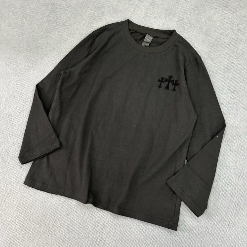 NIGO Chrome Hearts Women's Summer Solid Color Letter Print Round Neck Cotton Long Sleeve T-Shirt #nigo76587