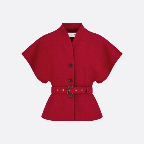 NIGO Dior Women's Spring And Autumn Short Sleeve Belt Blazer Jacket Pure Color Wool Blend Casual High Waist Side Slit Half Skirt Ngvp #nigo1824