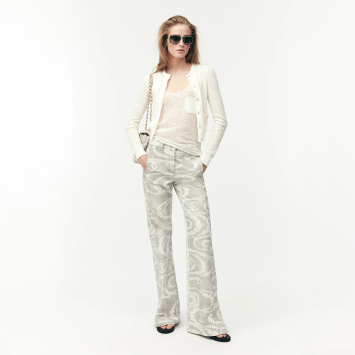 NIGO Chanel Women's Coco Beach Ready-to-wear Collection Wave Print Micro Flare Pants Fashionable Temperament Elegant Low-rise Jeans Ngvp #nigo1734